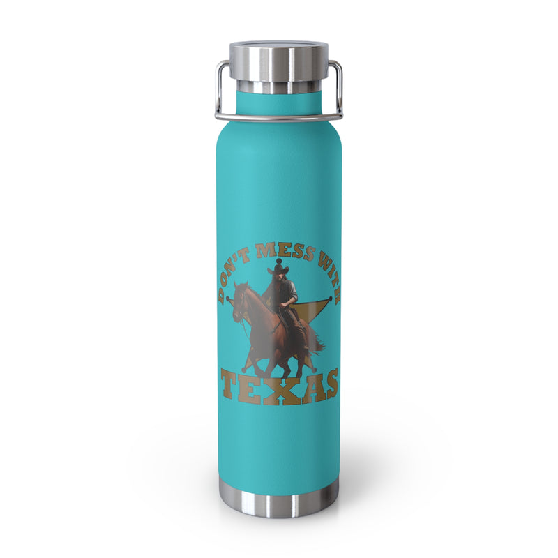 Huey Life Don't Mess with Texas Cowboy Copper Vacuum Insulated Bottle, 22oz - Huey's Sales