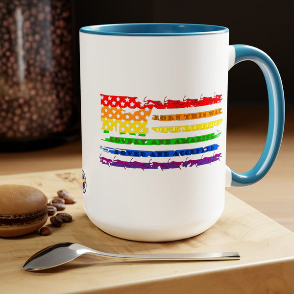 Huey Life Pride Flag Two-Tone Coffee Mugs, 15oz - Huey's Sales