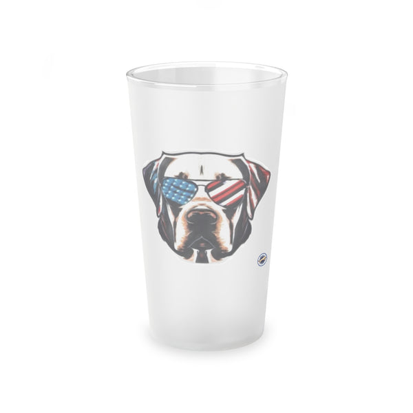Huey Life July Dog Frosted Pint Glass, 16oz - Huey's Sales